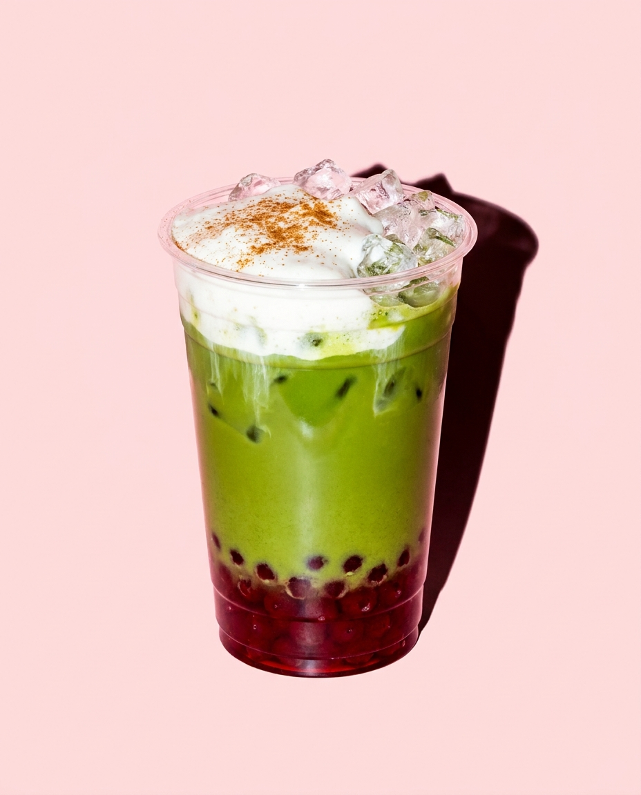 Three layered boba boo drinks