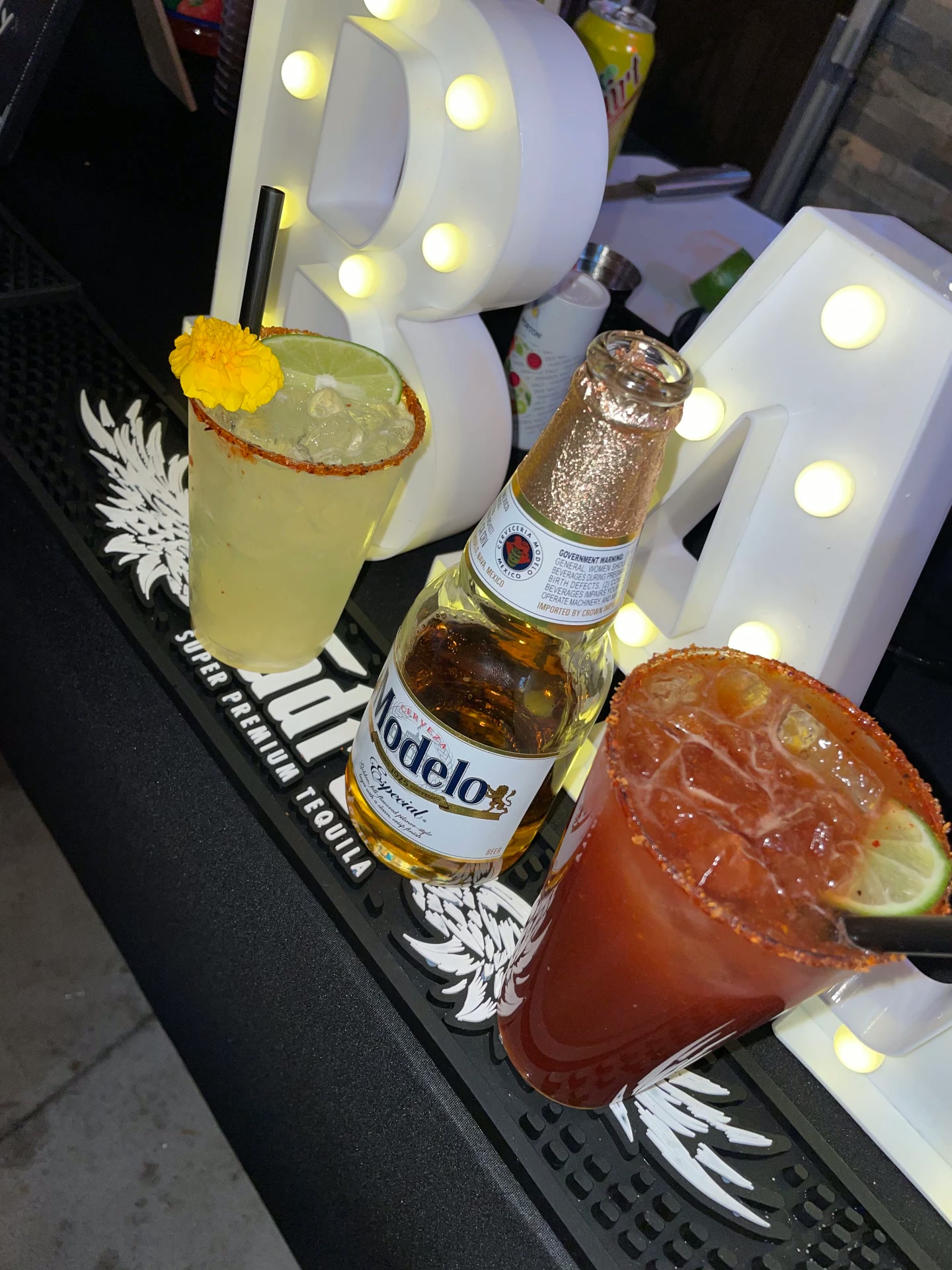 Bartender Service: A full mobile bar, a custom drink menu and a certified bartender. You bring the alcohol.