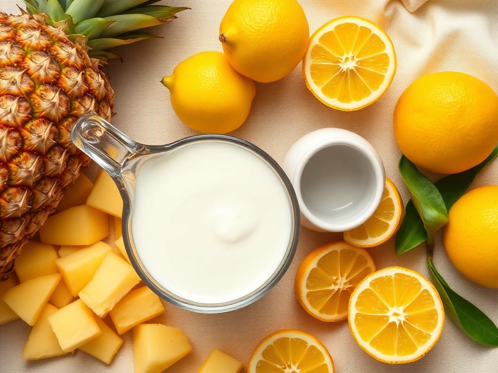 Main ingredients: pineapple, yuzu citrus, cream