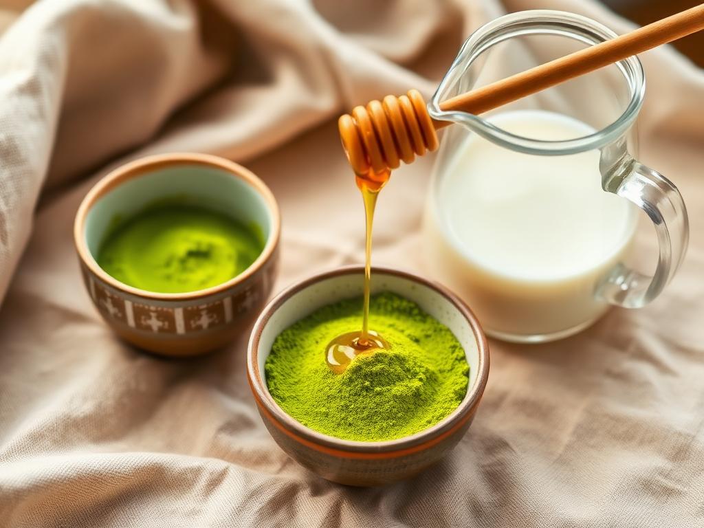 Main ingredients: matcha powder, milk, honey