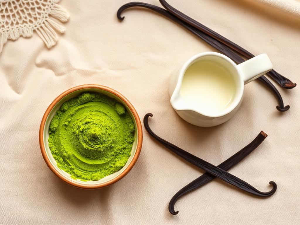 Main ingredients: matcha powder, vanilla beans, cream